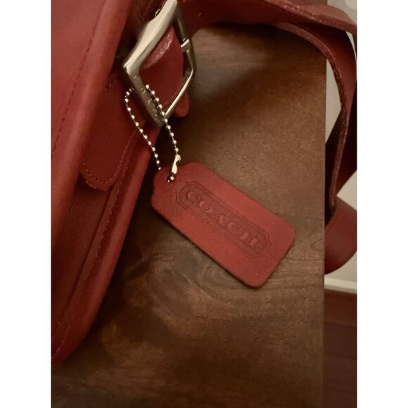 Vintage Coach Leather Camera Bag Crossbody Double Zip 9817 Red - Picture 8 of 14